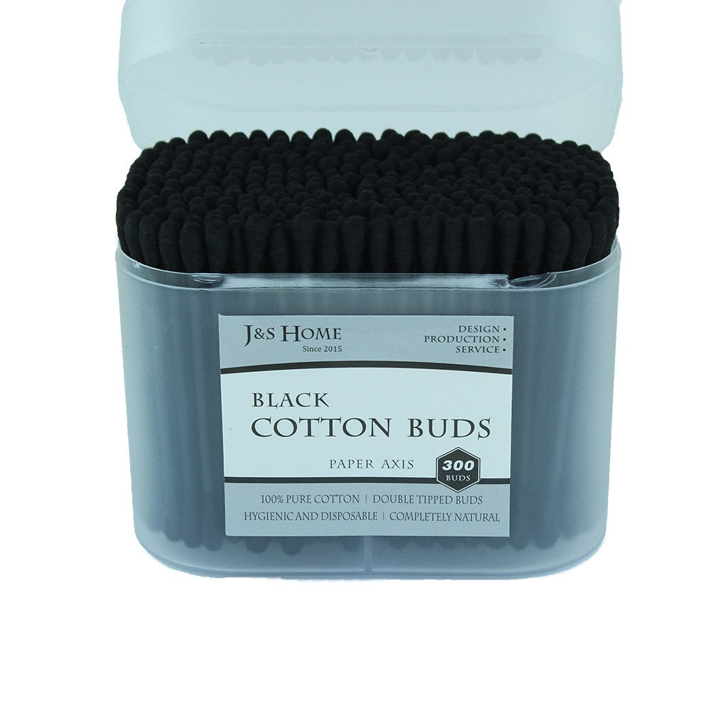 J&S Home, Natural Black Double Tipped Organic Cotton Buds, Available in Different Sizes