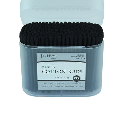J&S Home, Natural Black Double Tipped Organic Cotton Buds, Available in Different Sizes