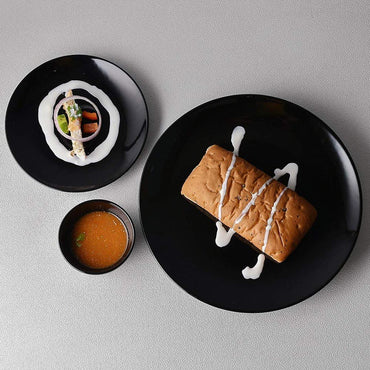 Cool Gift, Plates Black Melamine Dinnerware, Available in Different Sizes