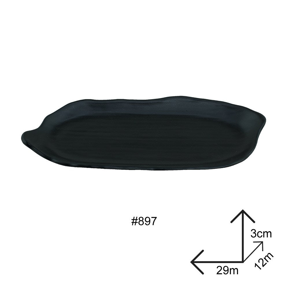Cool Gift, Plate Black Melamine Dinnerware, Available in Different Sizes