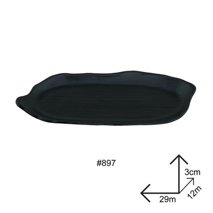 Cool Gift, Plate Black Melamine Dinnerware, Available in Different Sizes