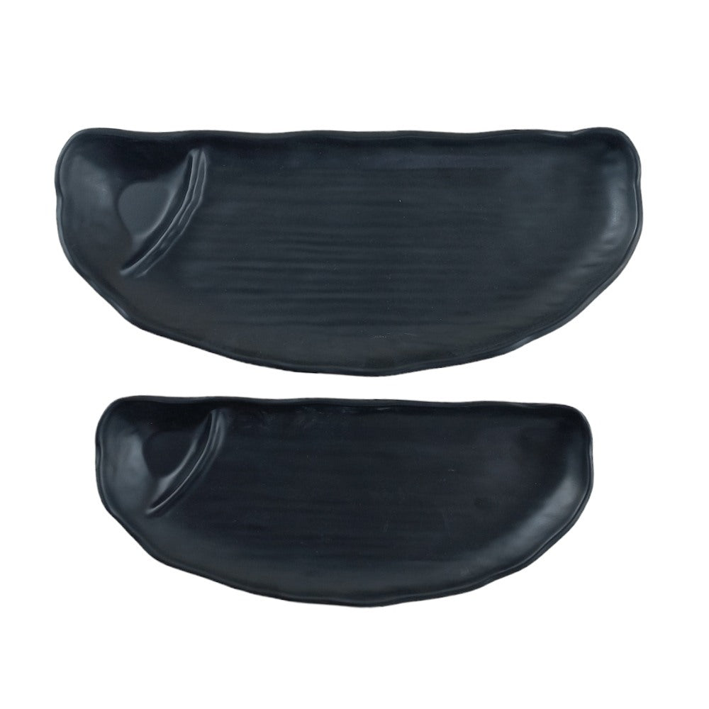 Cool Gift, Serve Plate Black Melamine Dinnerware, Available in Different Sizes