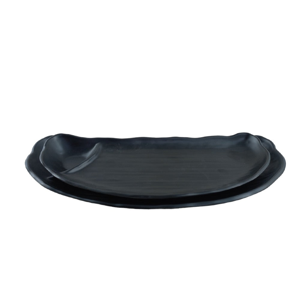 Cool Gift, Serve Plate Black Melamine Dinnerware, Available in Different Sizes