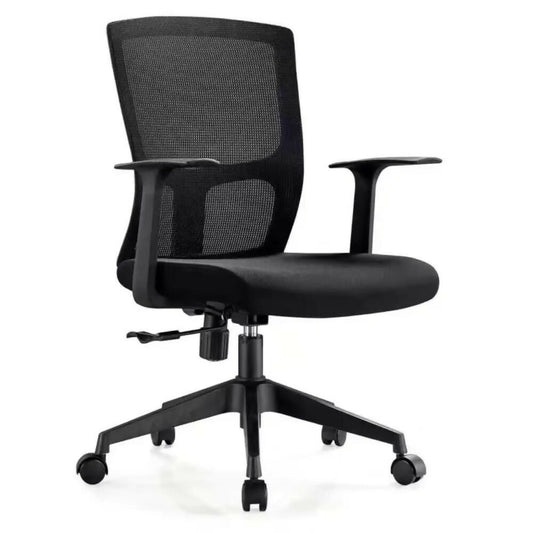 Valencia Mid Back Chair Black Mesh, Fabric Seat With Foam, Adjustable Armrest - [HxWxD: 98x58x59cm], XXX-XG105B