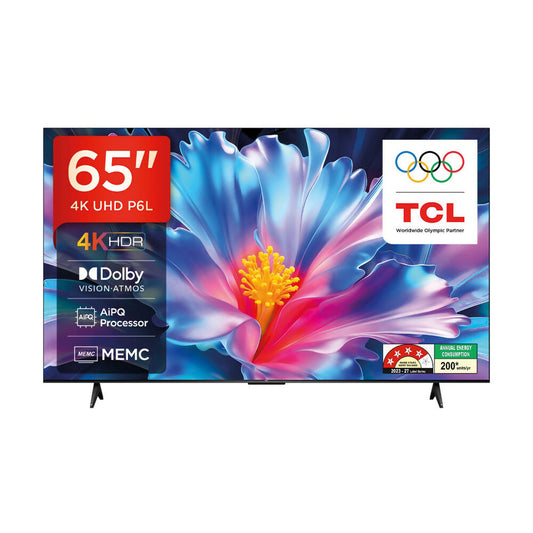 TCL Premium QLED 65-Inch 4K UHD 60HZ Smart Google TV, High Dynamic Range: Dolby Vision, HDR10, HDR10+, HLG, 3840x2160, TCL-65P6L