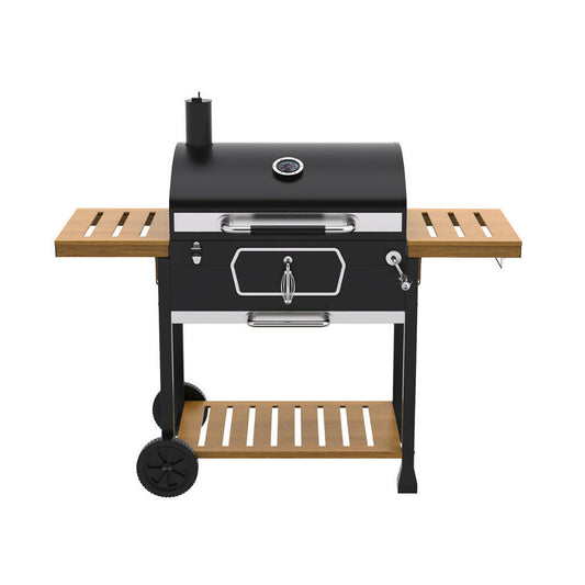Royal Gourmet Deluxe 30-Inch Charcoal Grill Black And Wood Paint, CD2030AN