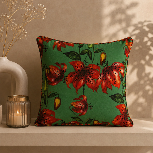 Karaca Home Floral Green Decorative Pillow 45 x 45 cm, 300.21.02.0235