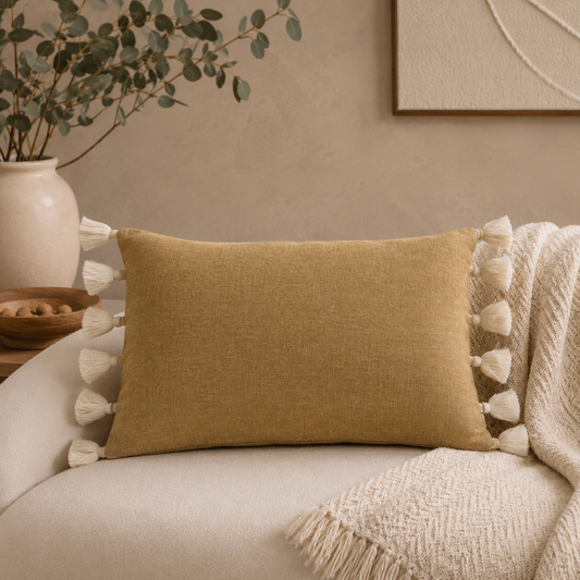Karaca Home Arina Filled Mustard Cushion 55 cm, 153.09.01.6794