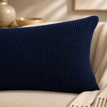 Karaca Home Decorative Stuffed Pillow Navy Blue 30 x 45 cm, 180.01.01.0390