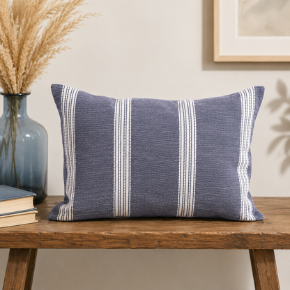 Karaca Home Lamar Plain Indigo Filled Cushion, 200.18.01.0675