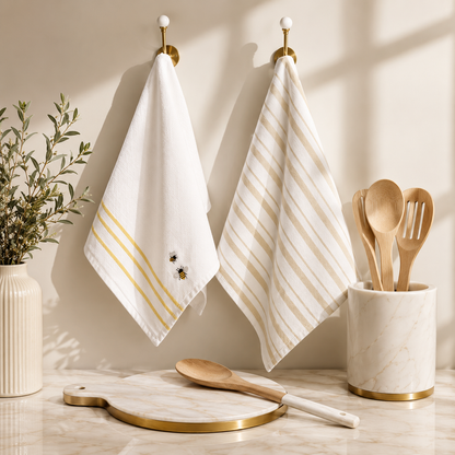 Karaca Home Bee 2-Piece Kitchen Towel Set, 8680214389263