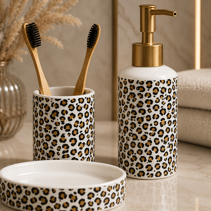 Karaca Home Wild 3-Piece Bathroom Set - Leopard, 300.23.01.0209