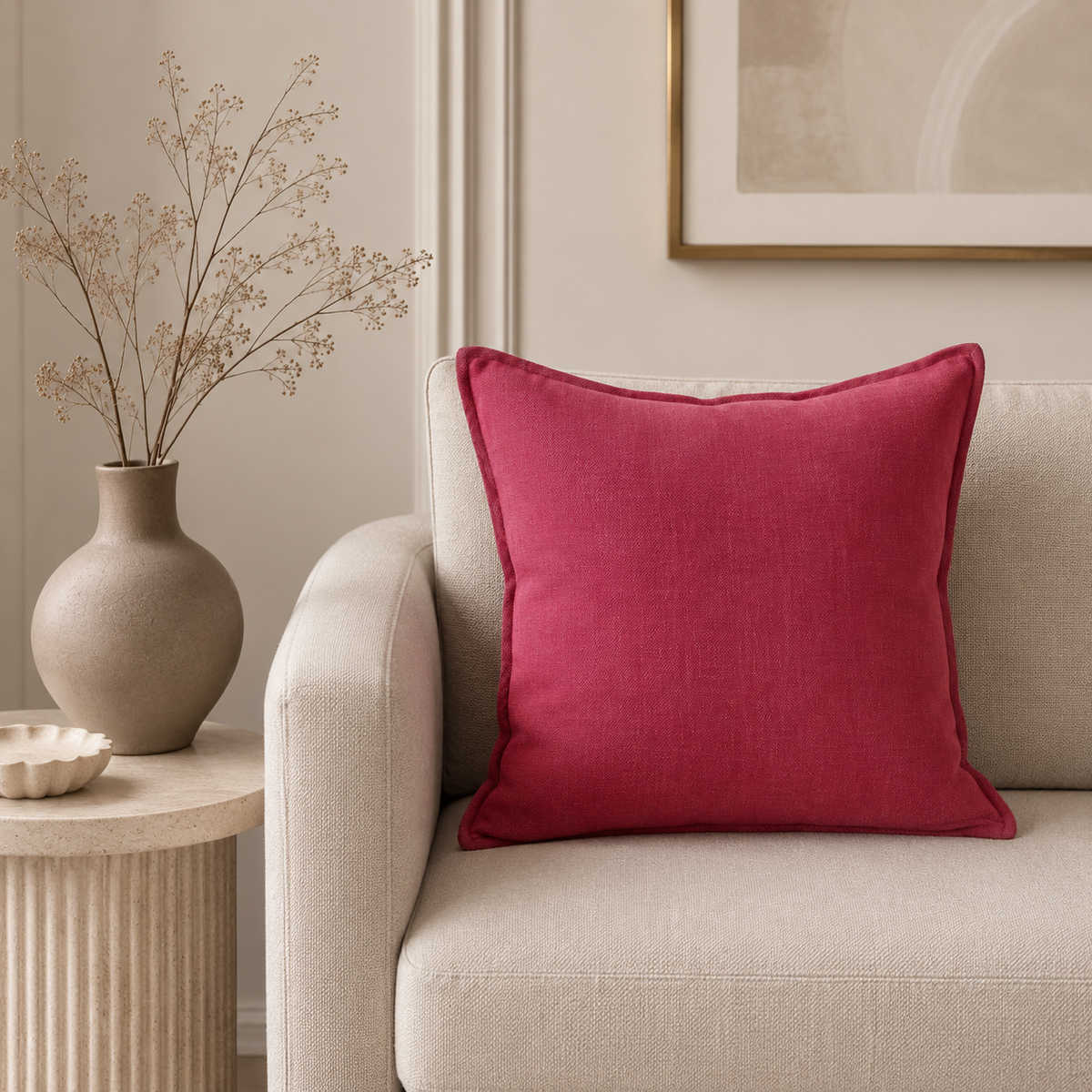 Karaca Home Mood Plain Coral Filled Cushion 45 x 45 cm, 200.18.01.0681
