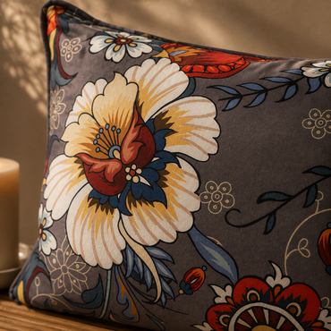 Karaca Home Floral Gray Decorative Pillow 45 x 45 cm, 300.21.02.0237