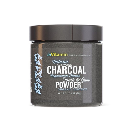 InVitamin, All Natural Activated Charcoal Tooth And Gum Powder Peppermint Flavor