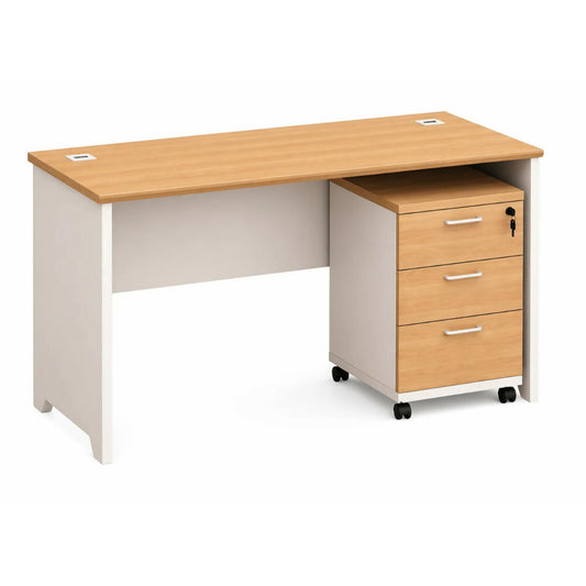 Valencia Office Table, Beige + White - [HxWxD: 75x120x60cm], XXX-FD12302