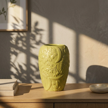 Karaca Home Madelyn Cylindrical Green Vase 17 cm, 300.23.01.0544