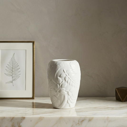 Karaca Home Madelyn Cylindrical White Vase 17 cm, 300.23.01.0545
