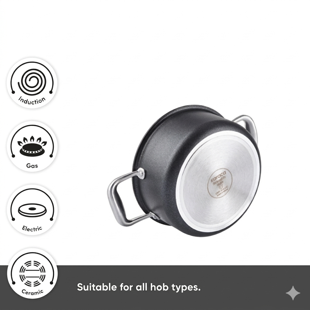 Karaca BioDiamond Pro 6-Piece Non-Stick Induction Cookware Set, 153.03.07.9035