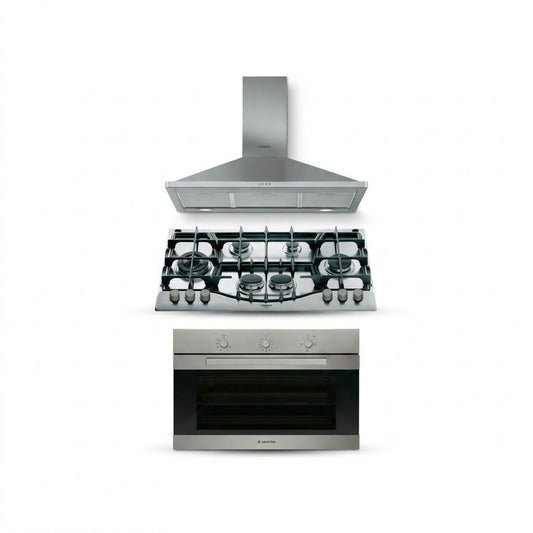 Ariston Bundle [90cm Hob + 90cm Oven + 90cm Hood], ARS-PHN961TSX+ARS-GGSM53IX+ARS-HPN9.7