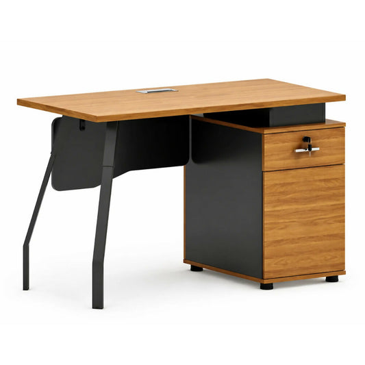Valencia Office Table, Light Brown + Dark Grey - [HxWxD: 76x120x60cm], XXX-D12420