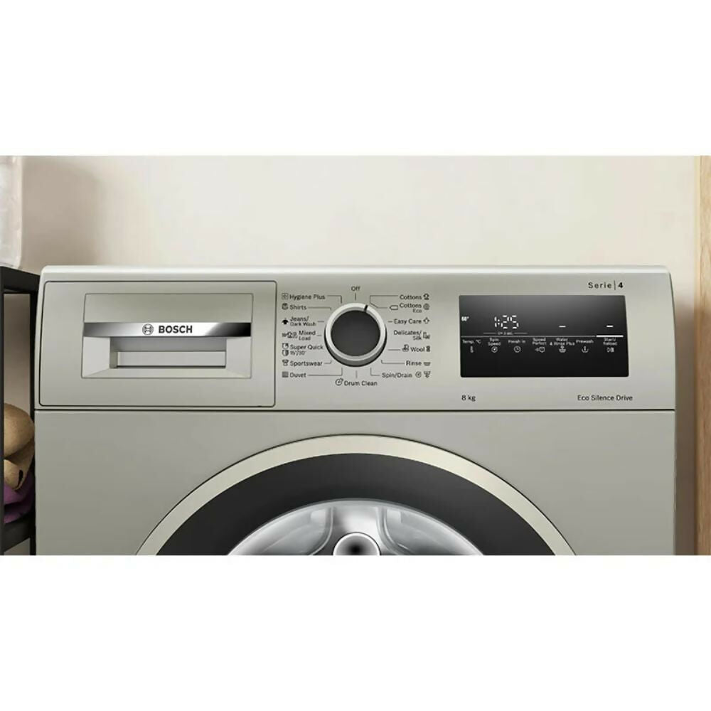 Bosch Serie 4 Front-Load Washing Machine, 8KG [Silver Inox], BOS-WAN2821XME