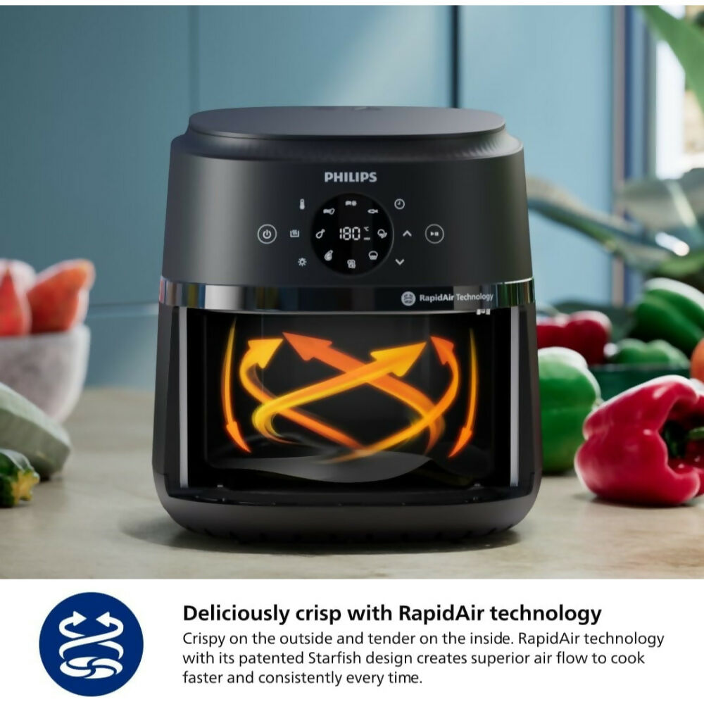 Philips Air Fryer 1500W, 4.2L, Digital Touch, Screen Control, Black PO-6820