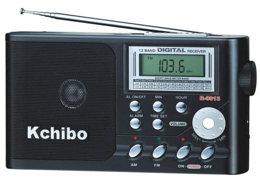 Kchibo AM / FM Radio Portable with Alarm Silver- 9913