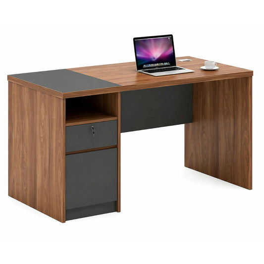Valencia Office Table, Brown + Dark Grey - [HxWxD: 75x120x60cm], XXX-M271S