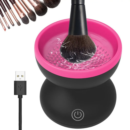 Electric Makeup Brush Cleaner Fuschia & Black