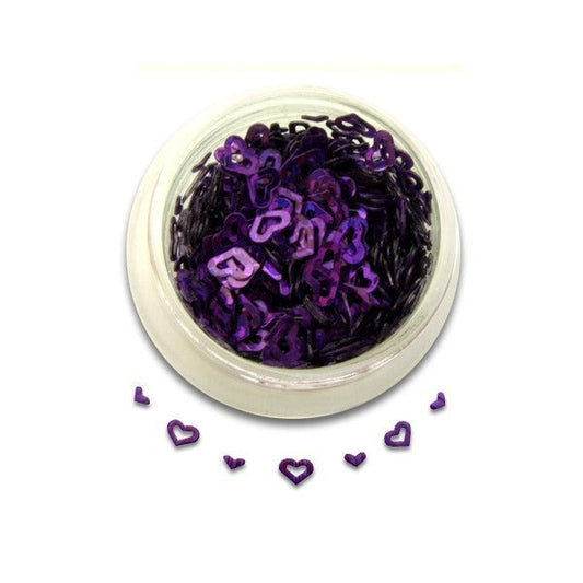 Nascita, Sparkle Heart Nail Art Decoration Purple