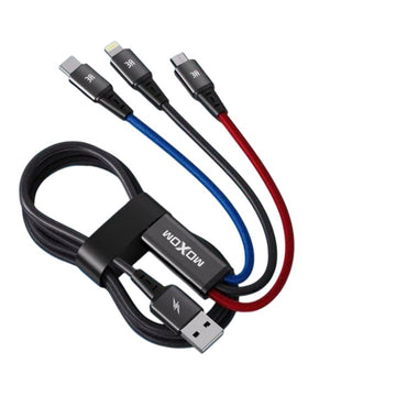 Moxom, MX-CB267 3-in-1 Lightning Micro USB And Type-C Fast Charging Data Cable 1.2m