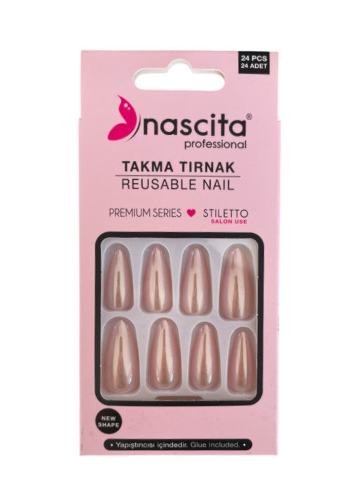 Nascita, Stiletto Designed Nails With Glue 194 Pack of 24