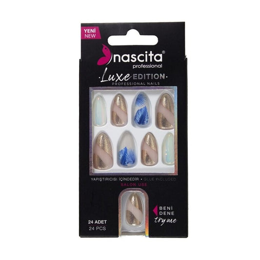 Nascita, Luxe False Nails With Glue 230 Pack of 24