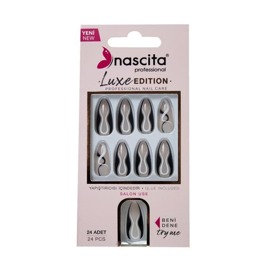 Nascita, Stiletto Designed Nails With Glue 245 Pack of 24