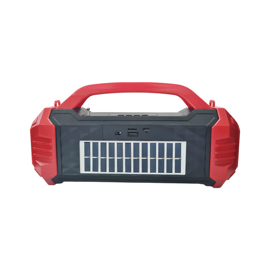 Aerbes Rechargeable Solar Powered Bluetooth Speaker Flashlight PO-6278 - REDABSD14, AB-SD14RD