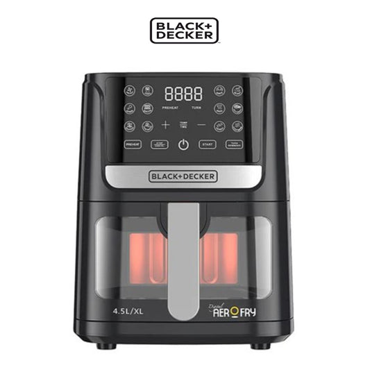 Black & Decker, 4.5L Air Fryer With Led Touch Panel, 12 Preset Programs, Adjustable Temp 80-200?C, Timer, Preheat, Reheat, Keep Warm, Dehydrate, Auto-Off, Dishwasher-Safe ? Af4500-B5