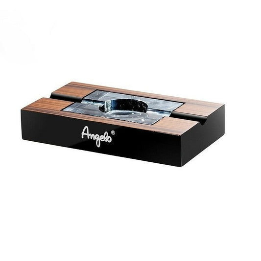 Itemz, Angelo Black And Brown High-End Wood 2-Cigar Ashtray