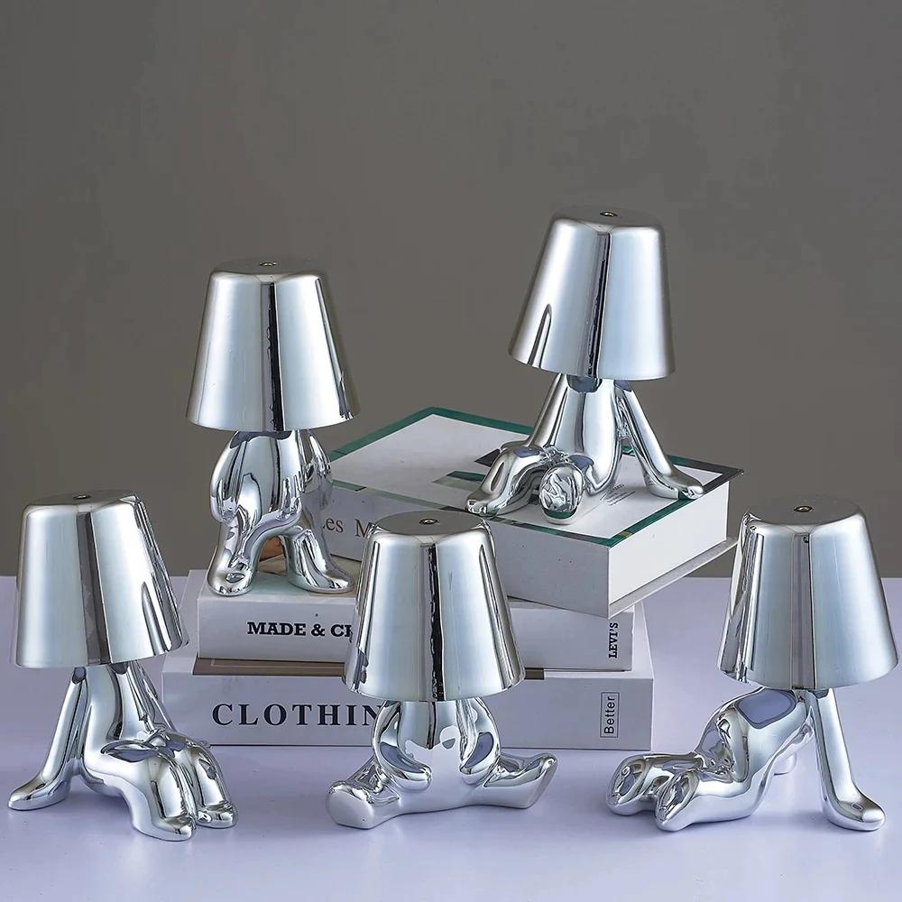 Thinker Silver LED Table Lamp with Touch Control, 3 Light Modes, SK1951428B