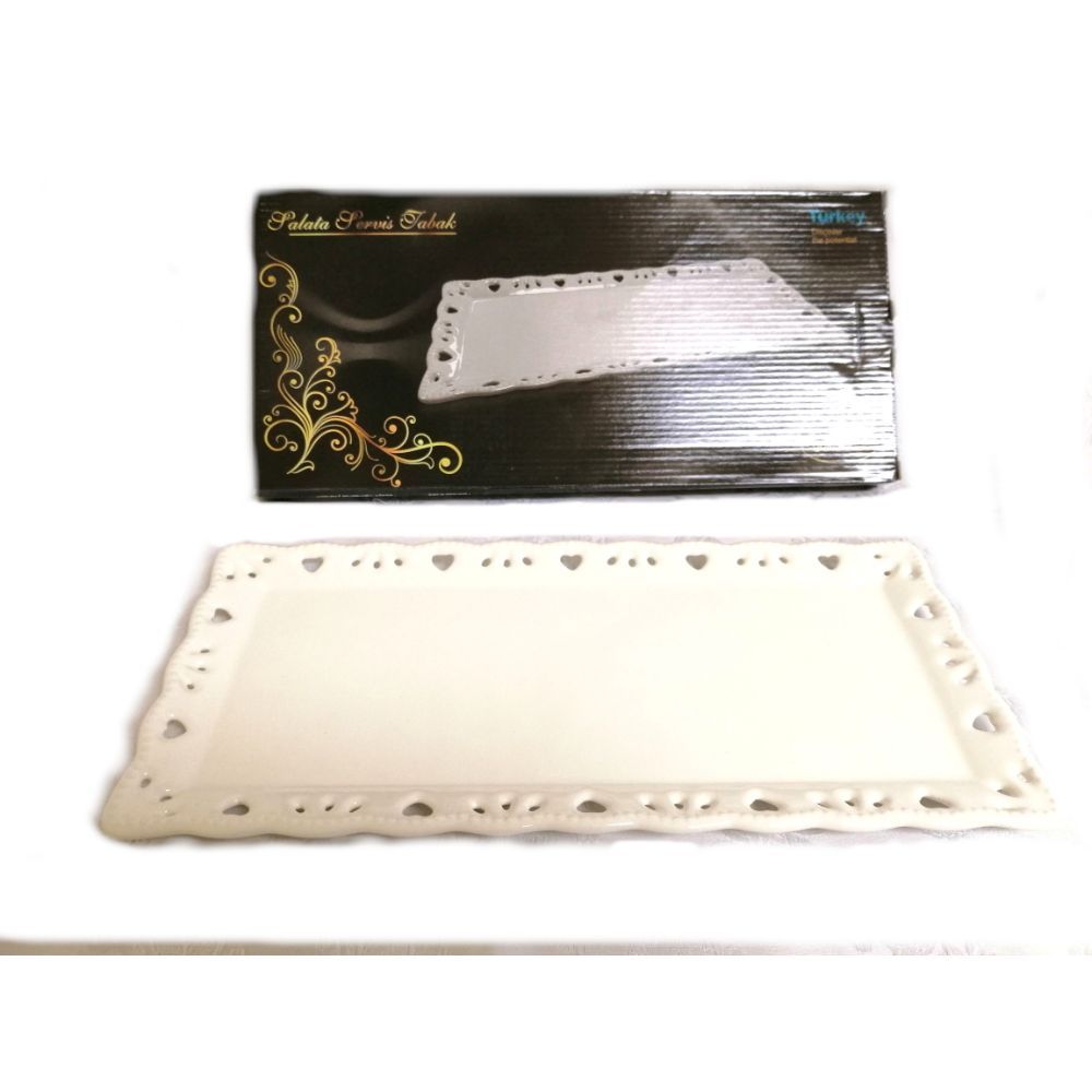 Arow, 37Cm Rectangular Plate Embossed 37Cm