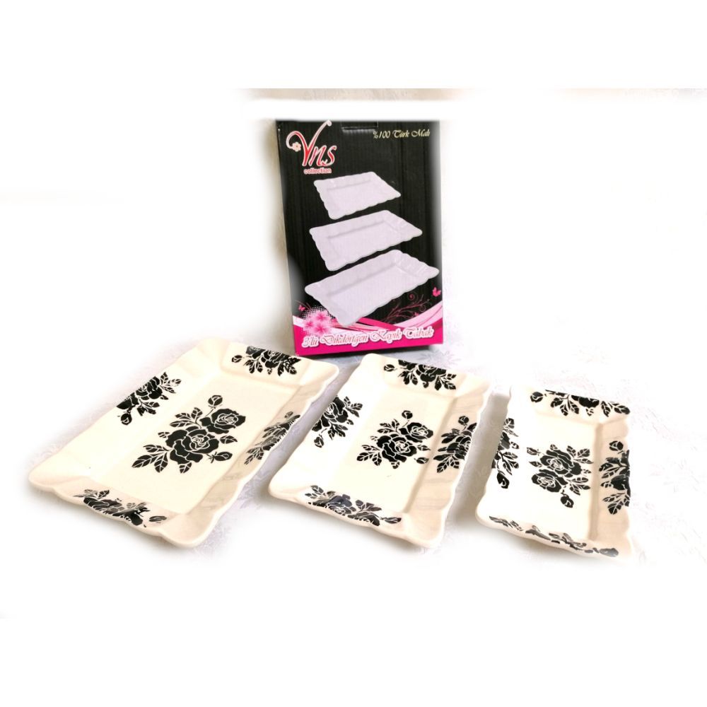 Arow, 3 Pieces Rectangular Embossed