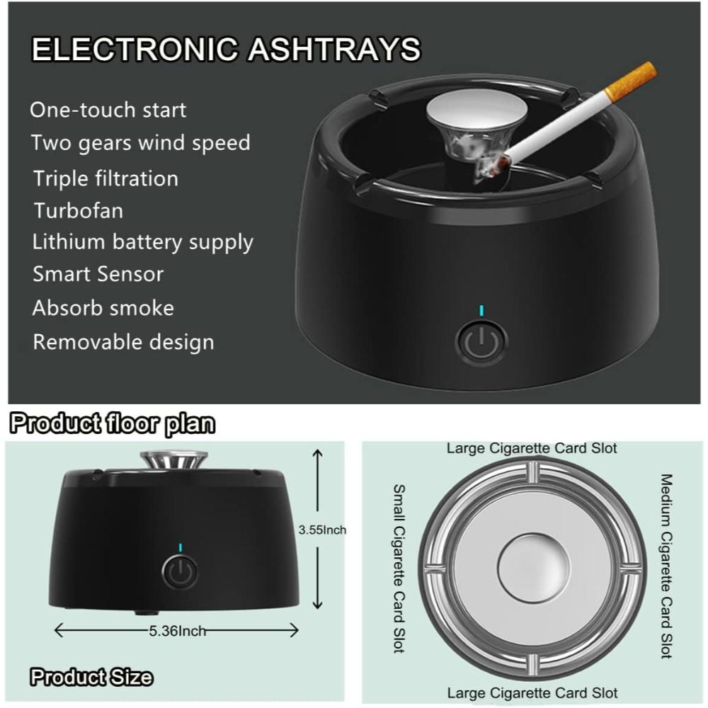 Smokeless Ashtrays for Cigarettes Indoor, Smokeless Ash tray for Home, smoke buddy Air Purifier, smoke eaters for cigarette smoke, Ashtray-5121