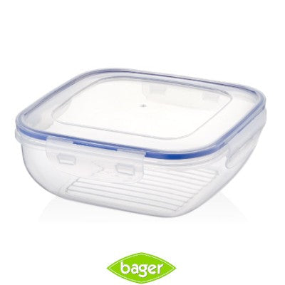 Bager, Cook&Lock Square Storage Container 1800 Ml (Shallow)