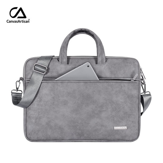 Canvasartisan, Business Laptop Bag L11-C22 Gray, High Qaulity Leather, Available in Different Sizes