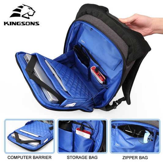 Kingsons, Backpack With Lock Password Ks3149W, 13.3 Inch, Dark Gray, Water-Resistant, Light Weight