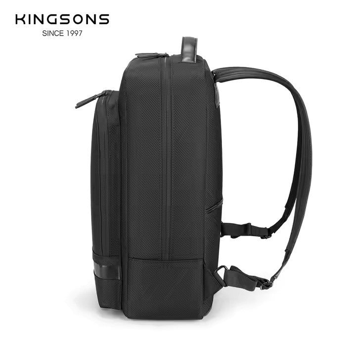 Kingsons, KS3323W High-Density 17L Business Backpack ? 1800D polyester + microfiber leather, Water-resistant, Shockproof