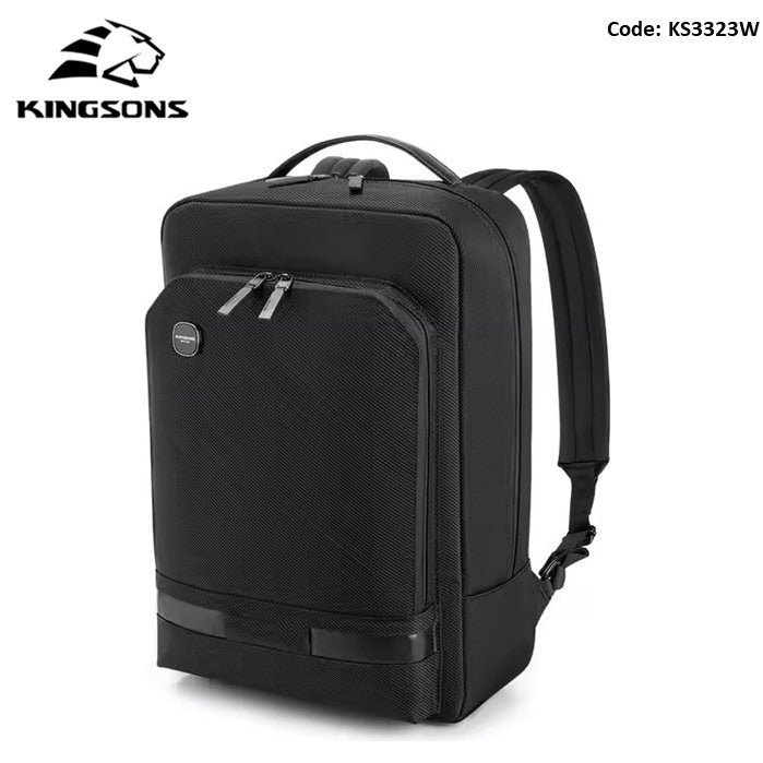 Kingsons, KS3323W High-Density 17L Business Backpack ? 1800D polyester + microfiber leather, Water-resistant, Shockproof