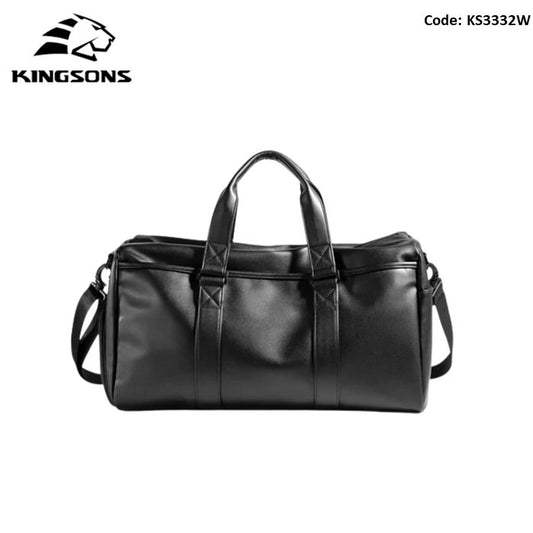 Kingsons, KS3332W 29L Travel & Gym Duffle Bag ? Waterproof PU Leather, Shoe Compartment & Wet Storage