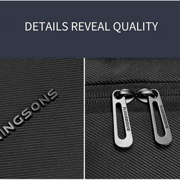 KINGSONS KS25458 18L Ergonomic Business Laptop Backpack, Waterproof, Scratch-Resistant Travel Commuter Bag Black