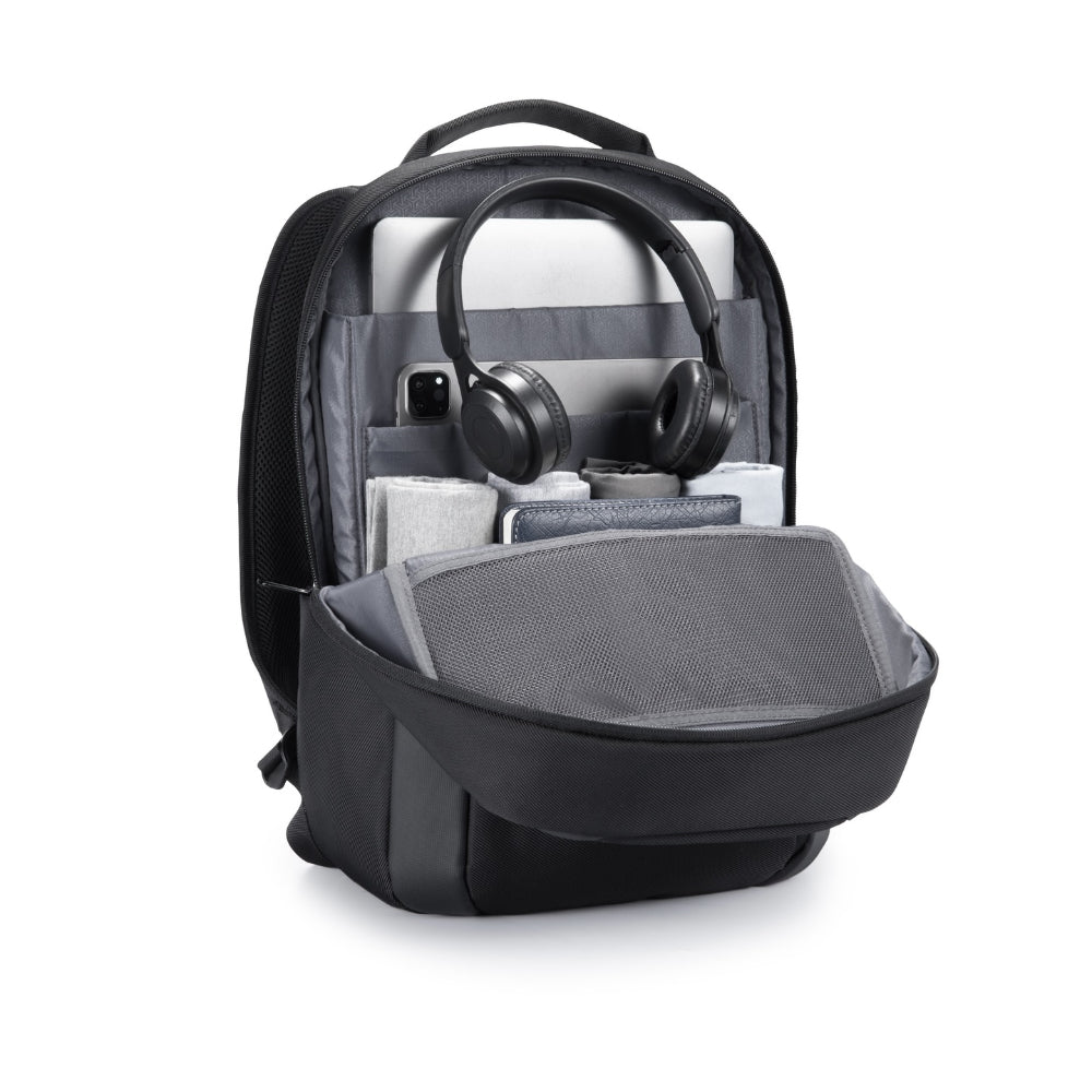 KINGSONS KS25458 18L Ergonomic Business Laptop Backpack, Waterproof, Scratch-Resistant Travel Commuter Bag Black